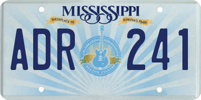 MS license plate ADR241