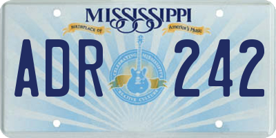 MS license plate ADR242