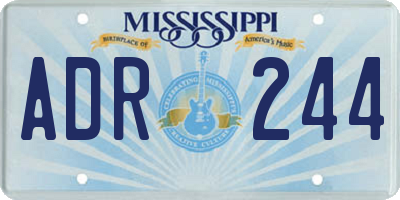 MS license plate ADR244