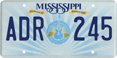 MS license plate ADR245