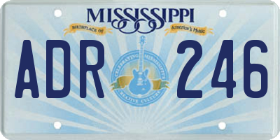 MS license plate ADR246