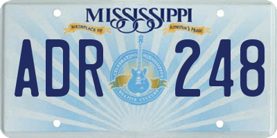 MS license plate ADR248
