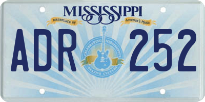 MS license plate ADR252