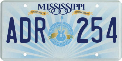 MS license plate ADR254