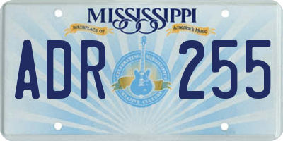 MS license plate ADR255