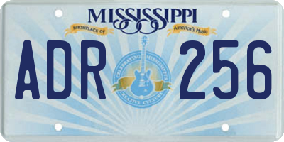 MS license plate ADR256