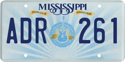 MS license plate ADR261