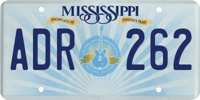 MS license plate ADR262