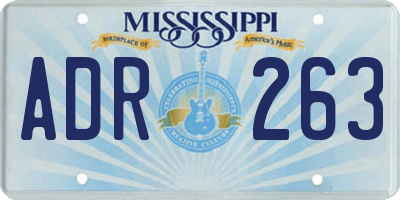 MS license plate ADR263