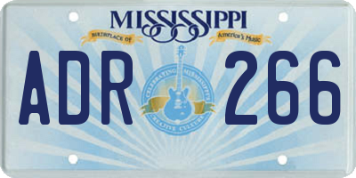 MS license plate ADR266