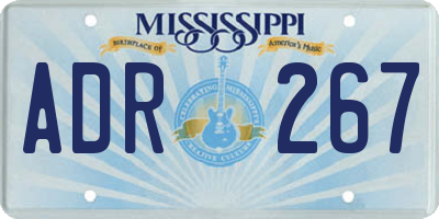 MS license plate ADR267