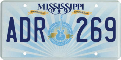 MS license plate ADR269