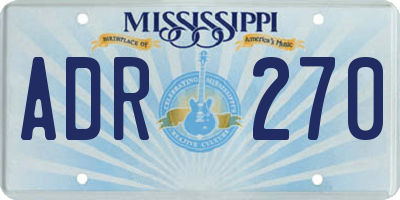 MS license plate ADR270