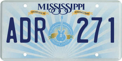 MS license plate ADR271