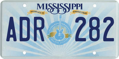 MS license plate ADR282