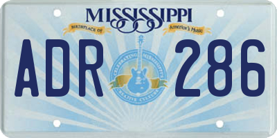 MS license plate ADR286