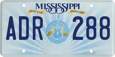 MS license plate ADR288