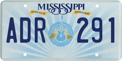 MS license plate ADR291
