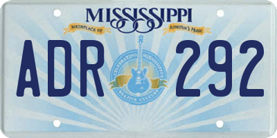MS license plate ADR292