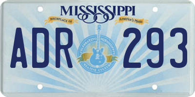 MS license plate ADR293