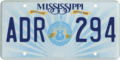 MS license plate ADR294