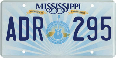 MS license plate ADR295