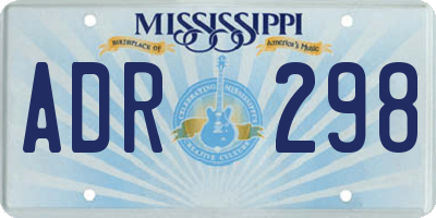 MS license plate ADR298