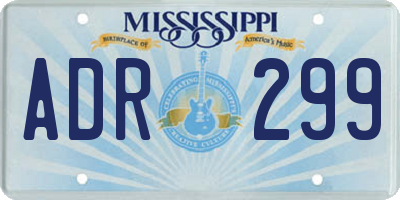 MS license plate ADR299