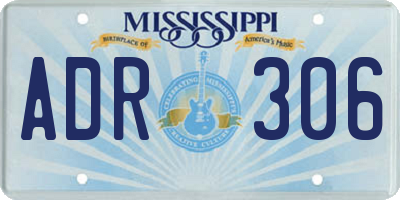 MS license plate ADR306