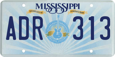 MS license plate ADR313