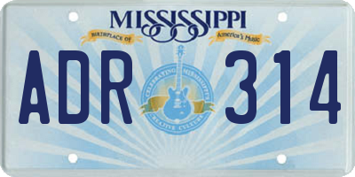 MS license plate ADR314