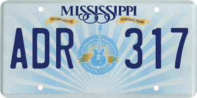 MS license plate ADR317