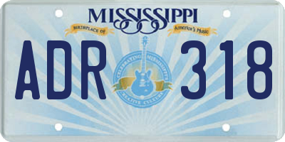MS license plate ADR318