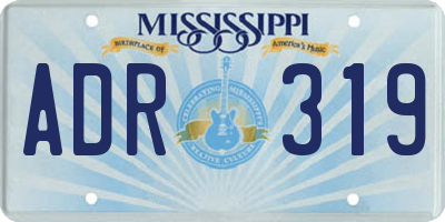 MS license plate ADR319