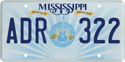 MS license plate ADR322