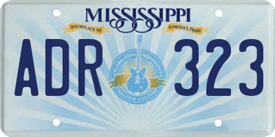MS license plate ADR323