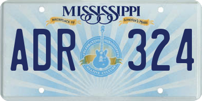 MS license plate ADR324