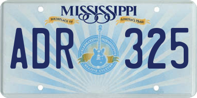 MS license plate ADR325