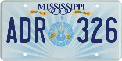 MS license plate ADR326