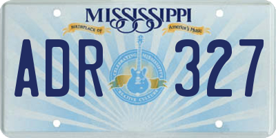 MS license plate ADR327