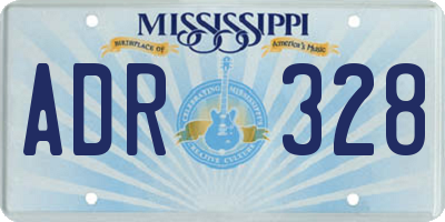 MS license plate ADR328