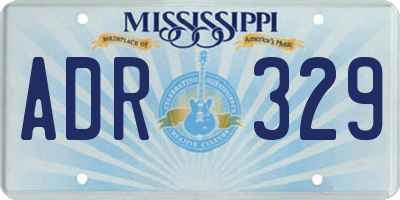 MS license plate ADR329