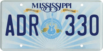 MS license plate ADR330