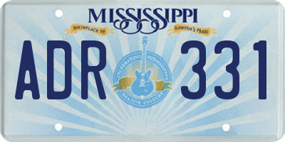 MS license plate ADR331