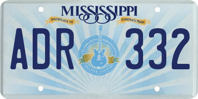 MS license plate ADR332