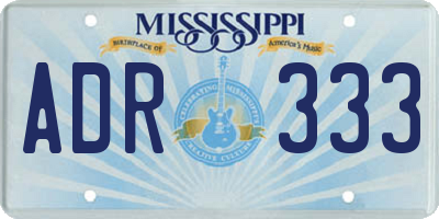 MS license plate ADR333