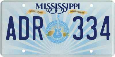 MS license plate ADR334