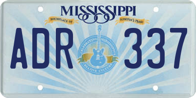 MS license plate ADR337