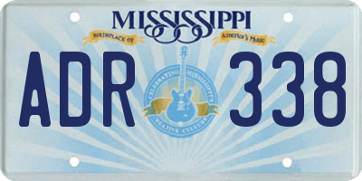 MS license plate ADR338