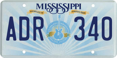 MS license plate ADR340
